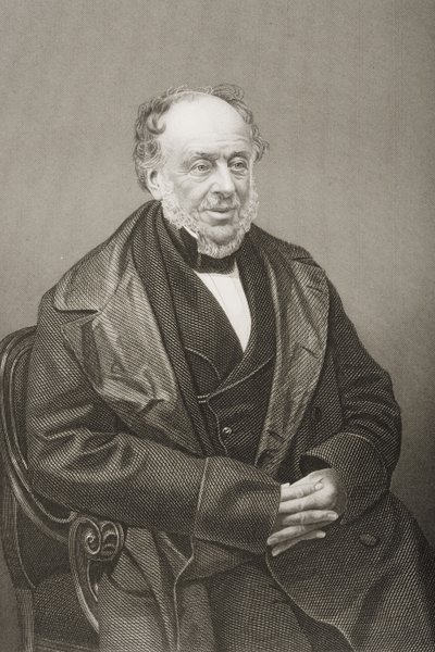 James Brownlow William Gascoigne-Cecil (1791-1868) 2º Marquês de Salisbury, gravado por DJ Pound de uma fotografia, da Sala de Desenho de Personagens Eminentes, Volume 2, publicado em Londres, 1860 de John Jabez Edwin Paisley Mayall