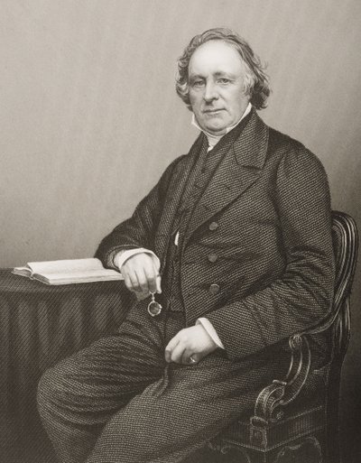 Thomas Binney (1798-1874) gravado por DJ Pound a partir de uma fotografia, de &39;A Sala de Estar de Personagens Eminentes, Volume 2&39;, publicada em Londres, 1860 de John Jabez Edwin Paisley Mayall