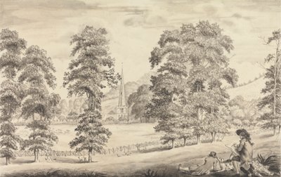 Paisagem com Espiro da Igreja de Ledbury de John James Barralet