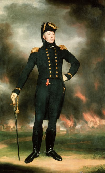 Contra-almirante Sir George Cockburn (1772-1853), c.1817 (óleo sobre tela) de John James Halls