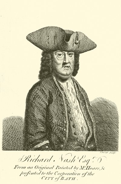 Richard Nash, conhecido como Beau Nash, Welsh dandy, jogador e Mestre de Cerimónias em Bath (gravura) de John June