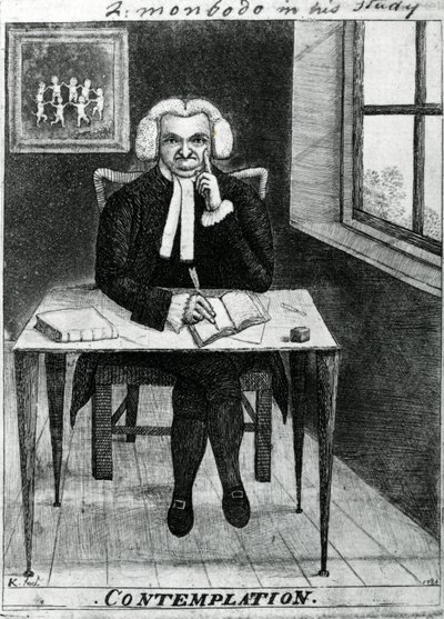 Contemplação - Lord Monboddo em seu estudo, 1784 de John Kay
