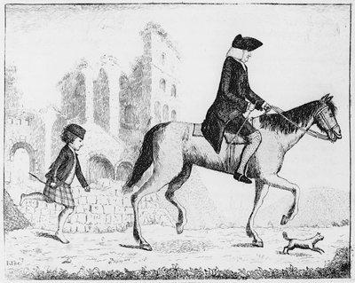 Francis Garden, Lord Gardenstone com seu cachorro Smash e um menino das Terras Altas, 1784 de John Kay