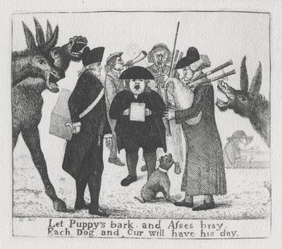 Deixe Puppys latir e Asses bray, cada cão e cur terá seu dia, 1784 de John Kay