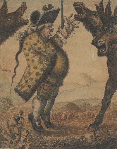 Sr. Alexander Campbell, Organista, Conducting Three Braying Asses, 1782. de John Kay