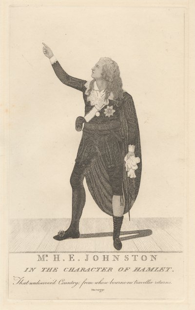 Sr. H. E. Johnston na personagem de Hamlet de John Kay