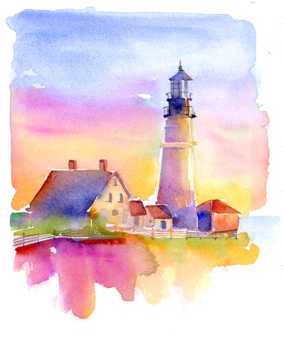 Farol de 2014, (aquarela) de John Keeling