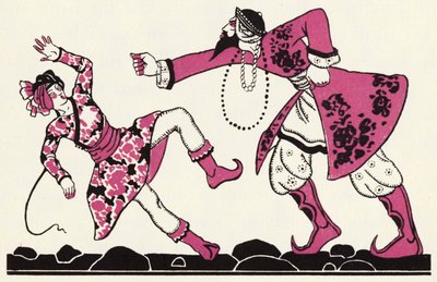 Embelezamento para A História de Aladino e a Lâmpada Maravilhosa (cor litho) de John Kettelwell