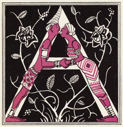 Embelezamento para A História de Aladino e a Lâmpada Maravilhosa (cor litho) de John Kettelwell