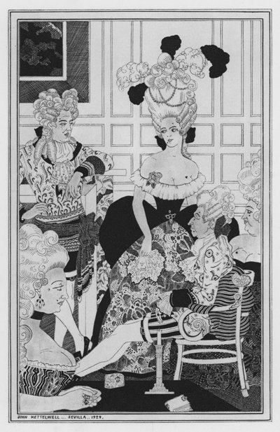 Ilustração de The Way of the World por William Congreve (litho) de John Kettelwell