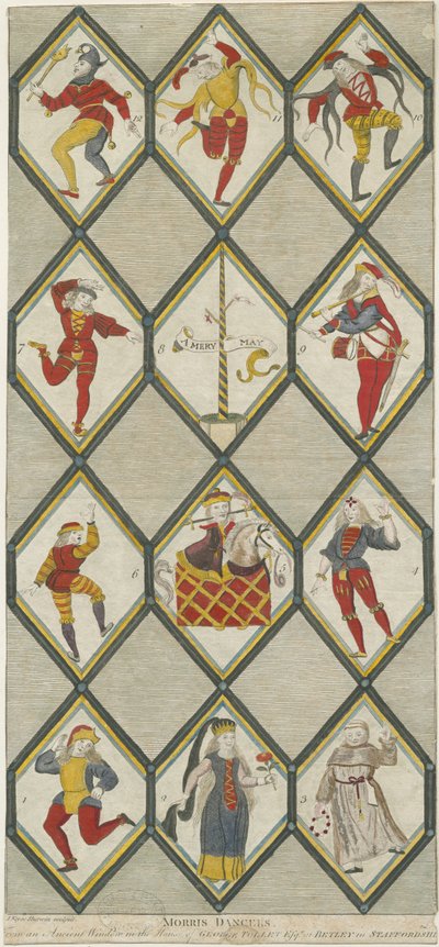 Betley Glass Window - Morris Dancers: engraving, nd [1751-1790] (impressão) de John Keyse Sherwin