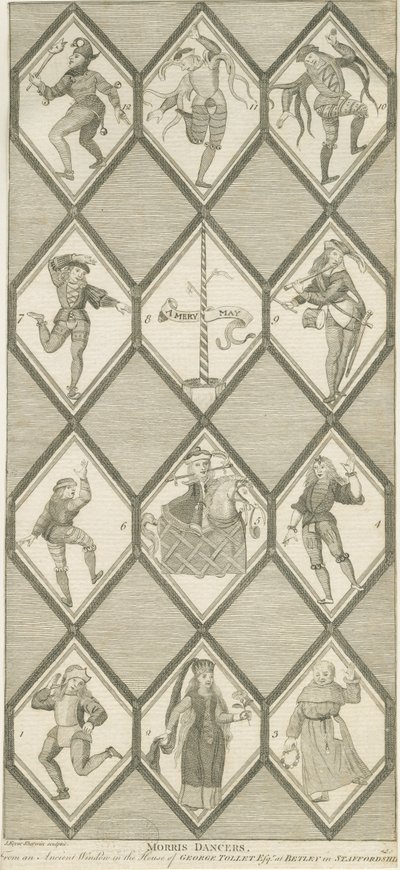 Betley Glass Window - Morris Dancers: engraving, nd [1751-1790] de John Keyse Sherwin