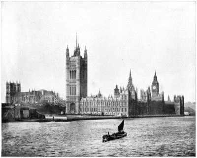 Casas do Parlamento, Londres, final do século XIX. de John L. Stoddard