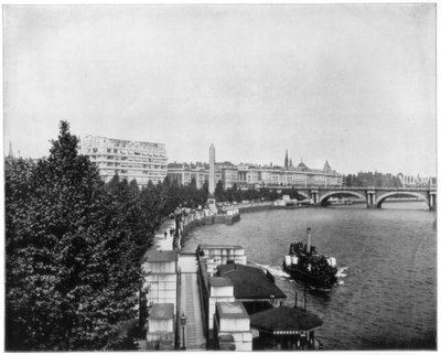 O Thames Embankment e Cleopatras Needle, Londres, final do século XIX. de John L. Stoddard