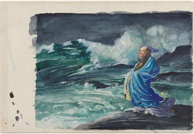 Um Rishi agitando uma tempestade, 1897. de John La Farge