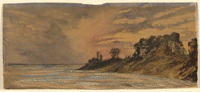 Pôr do sol na primavera vermelha de John La Farge