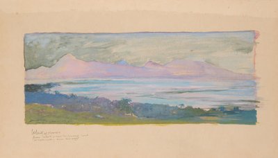 A Ilha de Moorea Olhando através do Estreito do Taiti, janeiro de 1891, 1891. de John La Farge