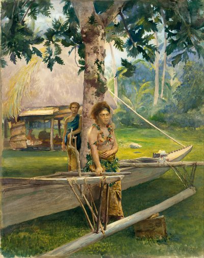Retrato de Faase, a Taupo, ou Virgem Oficial, da Baía de Fagaloa, e da sua Duena, Samoa de John La Farge or Lafarge