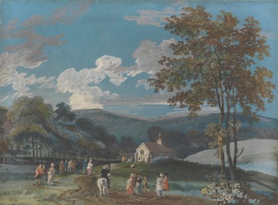 Uma Igreja de campo entre colinas de John Laporte