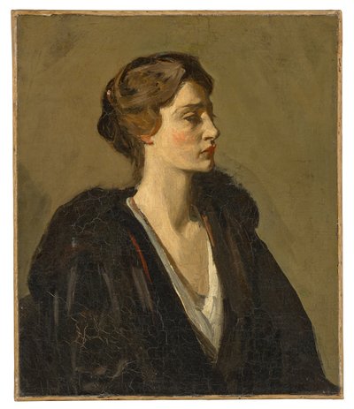 A Lady in Black (Lady Gwendeline Spencer-Churchill) (óleo sobre tela) de John Lavery