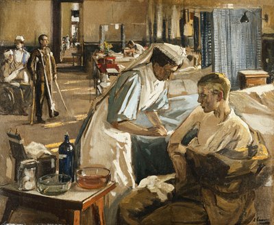 The First Wounded, London Hospital de John Lavery