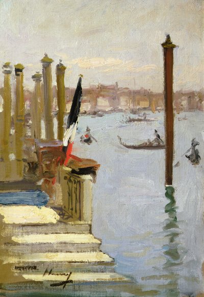 O Consulado Francês, Grande Canal, Veneza (óleo sobre tela) de John Lavery
