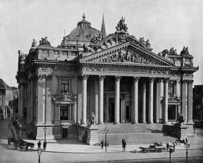 Bolsa de Valores em Bruxelas, c. 1900 (foto p/b) de John Lawson Stoddard