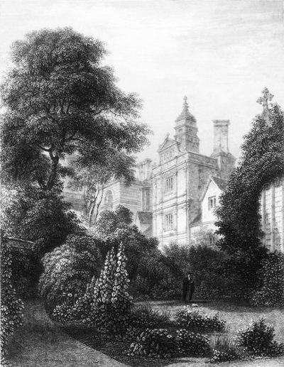 Caius College, dos Jardins de Companheiros, c1837. de John Le Keux