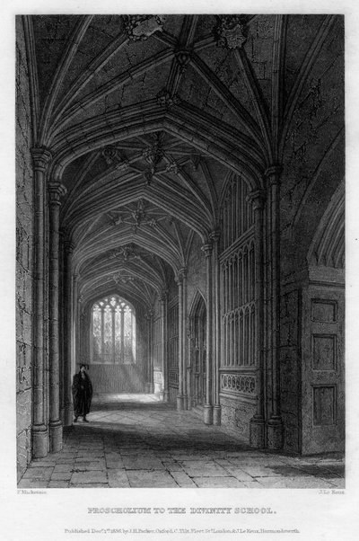 Proscholium para a Divinity School, Oxford, 1836. de John Le Keux