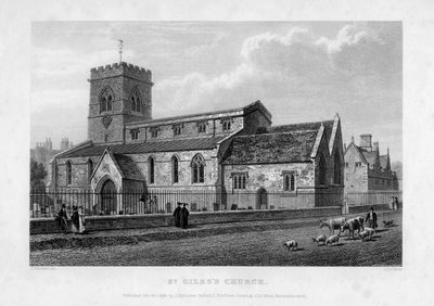 Igreja de São Giless, Oxford, 1834. de John Le Keux