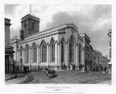 Igreja de St Martins, Carfax, Oxford, 1835. de John Le Keux