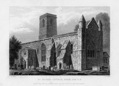 St Peters Church, do sudeste, Oxford, 1833. de John Le Keux