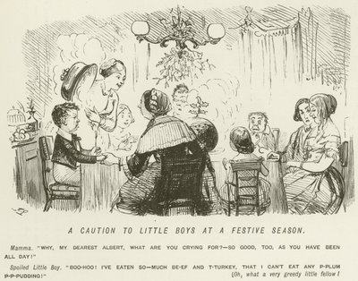 Um cuidado para os meninos em uma época festiva de John Leech