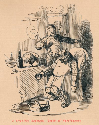Um exemplo assustador. Morte de Hardicanute, c1860, c1860 de John Leech