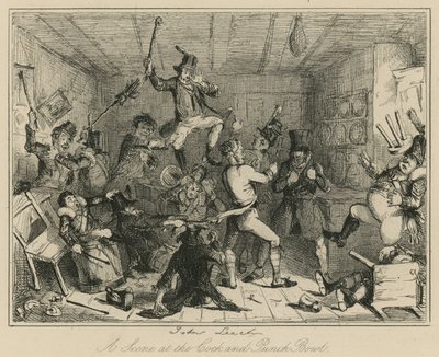 Uma cena no Cock and Punch Bowl de John Leech