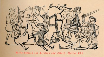 Batalha entre os mercianos e Egbert, c1860, c1860 de John Leech