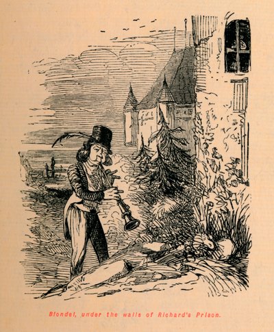 Blondel, sob os muros da prisão de Richards, c1860, c1860 de John Leech
