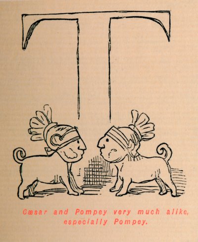 César e Pompeu muito parecidos, especialmente Pompeu, 1852 de John Leech