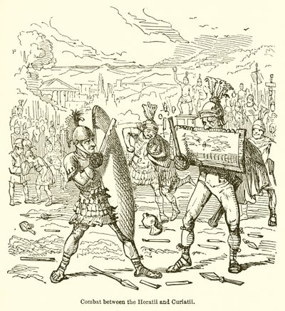 Combate entre Horácios e Curiatii de John Leech