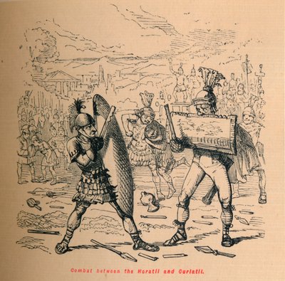 Combate entre Horácios e Curiatii de 1852 de John Leech
