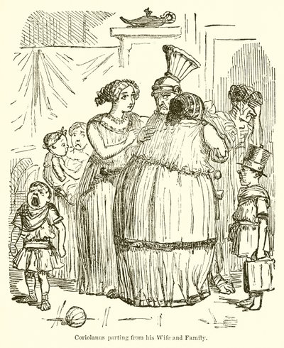 Coriolano partindo de sua esposa e família de John Leech