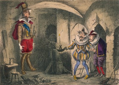 Descoberta de Guido Fawkes por Suffolk e Mounteagle, 1850 de John Leech
