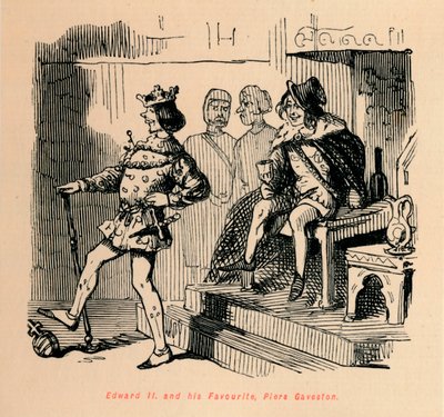 Edward II. e seu favorito, Piers Gaveston, c1860, c1860 de John Leech