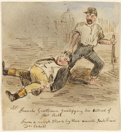 Cavalheiro francês gratificando seu ódio do Sr. Bull de John Leech