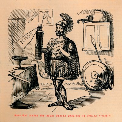Aníbal faz o discurso habitual antes de se matar, 1852 de John Leech