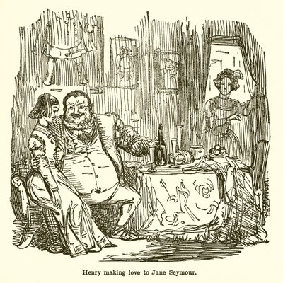 Henry fazendo amor para Jane Seymour de John Leech