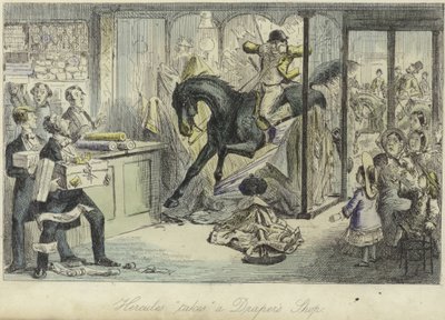 Hércules leva uma loja de Draper de John Leech