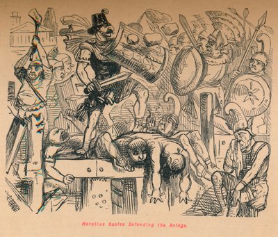 Horácio Cocles defendendo a ponte, 1852 de John Leech