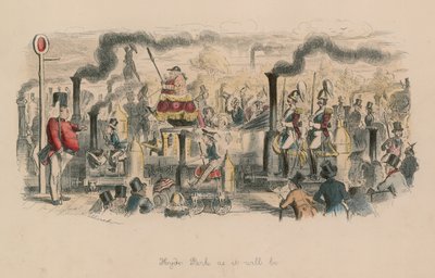 Hyde Park como vai ser (gravação a cores) de John Leech