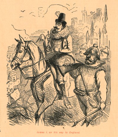 James I a caminho da Inglaterra, 1897. de John Leech